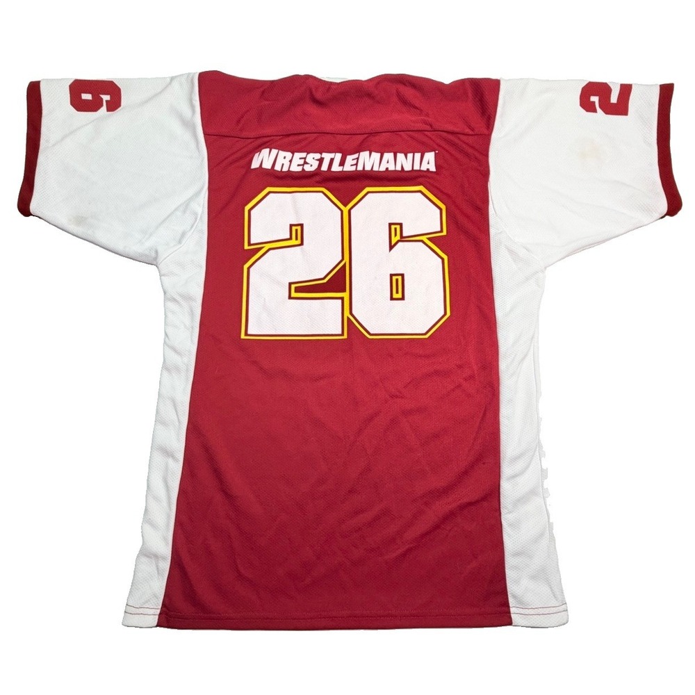 WWE WrestleMania XXVI 26 Football Jersey Mens M Red White 2010 Wrestling